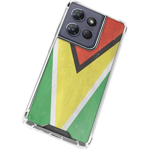 Guyana Flag Distressed Moto G Power 5G (2025) Clear Case